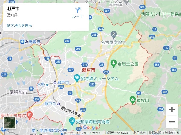 愛知県の市町村別貸店舗・テナントの家賃（坪単価）相場【瀬戸市】